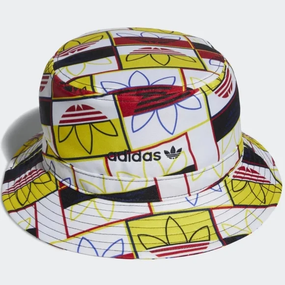 Adidas Originals All-Over Print Logo Play Bucket Hat - Picture 1 of 4